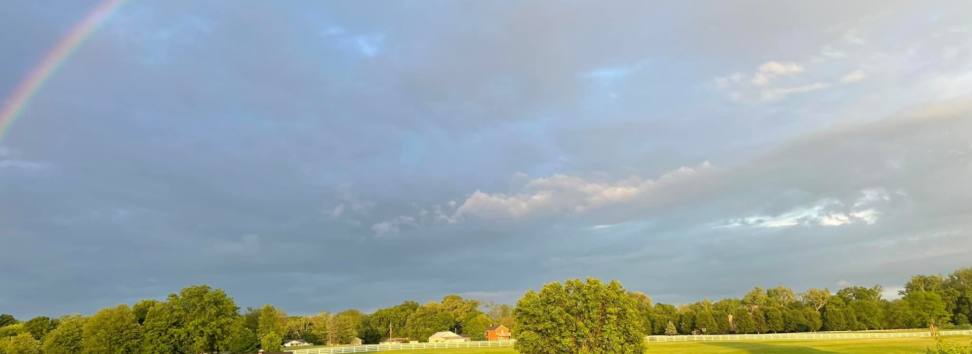Rainbow over golf course