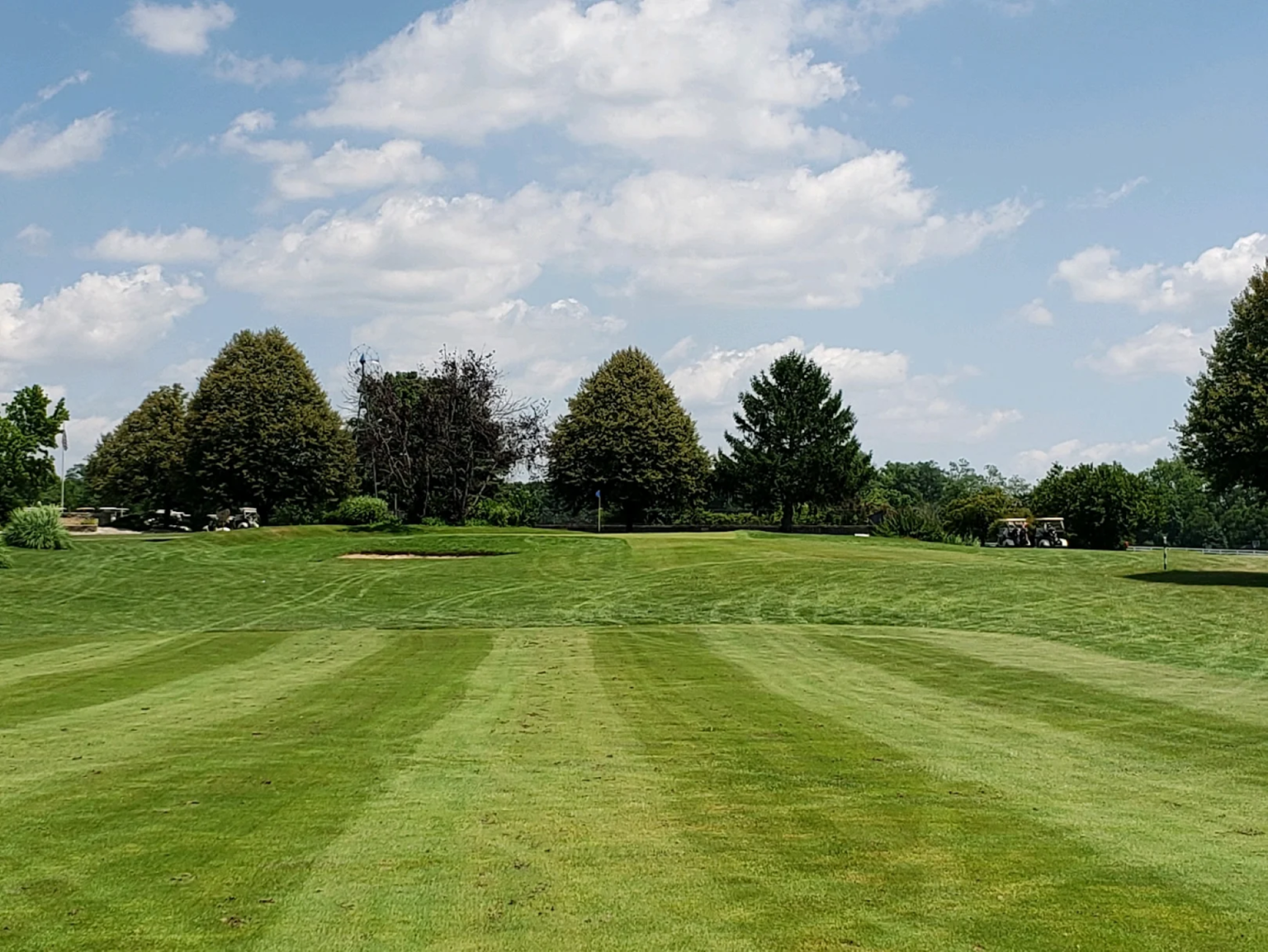 Manicured golf course fairway